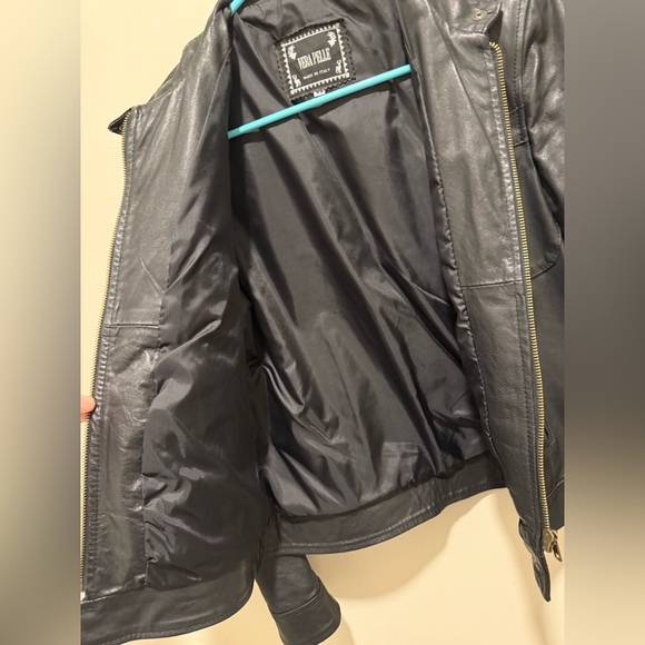 Vera Pelle Black Jacket Made in Italy - Picture 4 of 10